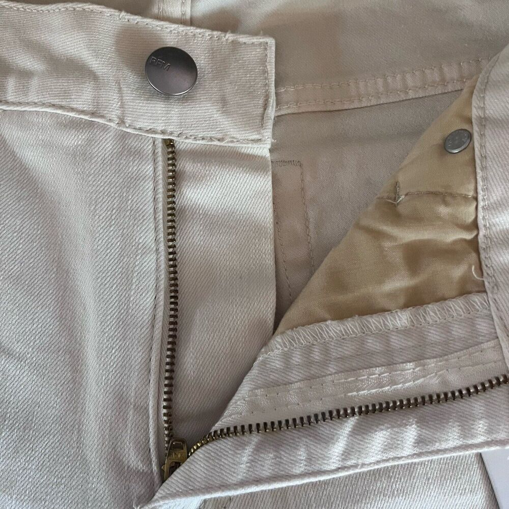NWT RFM MIA Raw Hem‎ Bootcut Cropped Jeans Tummy Control Off White Size 16 NEW - Picture 4 of 16